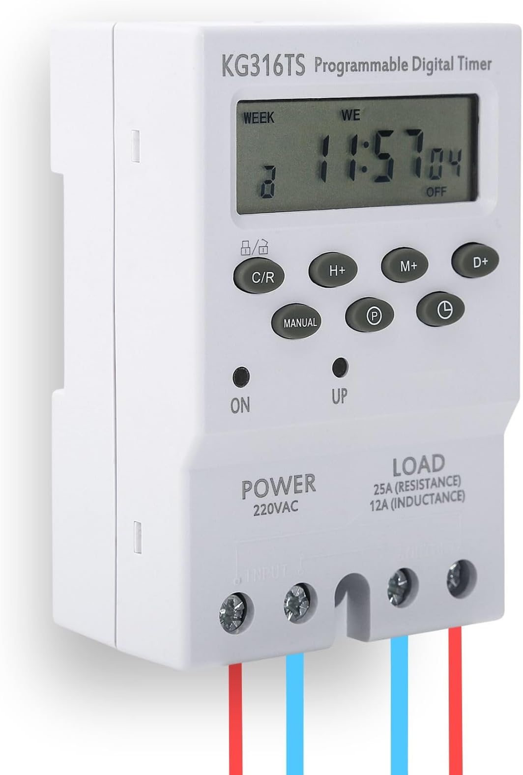 Jadeshay Digital Timer,Programmable Timer Switch AC 220V 12A Microcomputer Automatic Smart Time Control Switch Timer,with Backlight Display,for Household Appliance