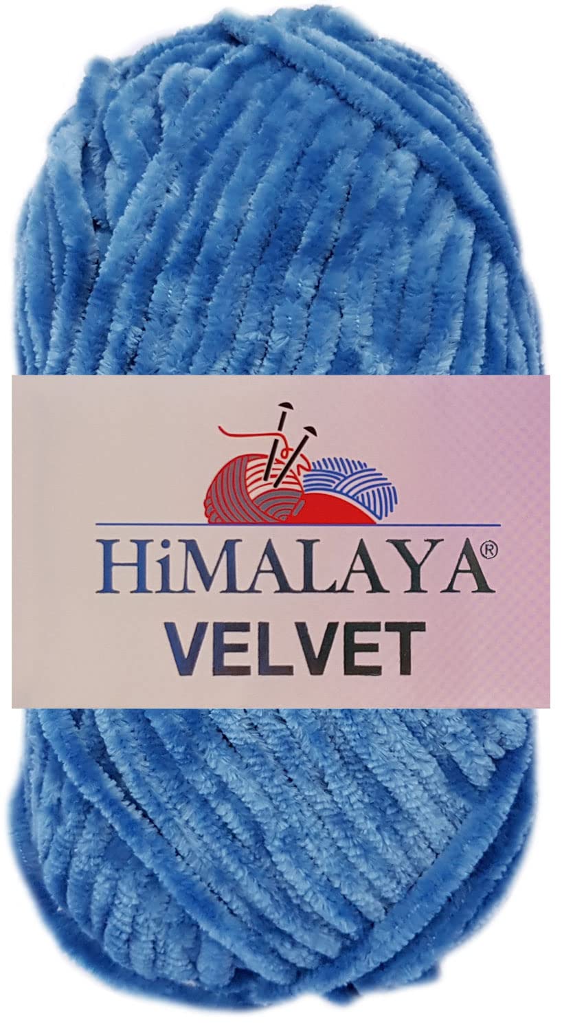 Himalaya Velvet Plain 100 % Micro Polyester 90041 Jeans Blue 100 g