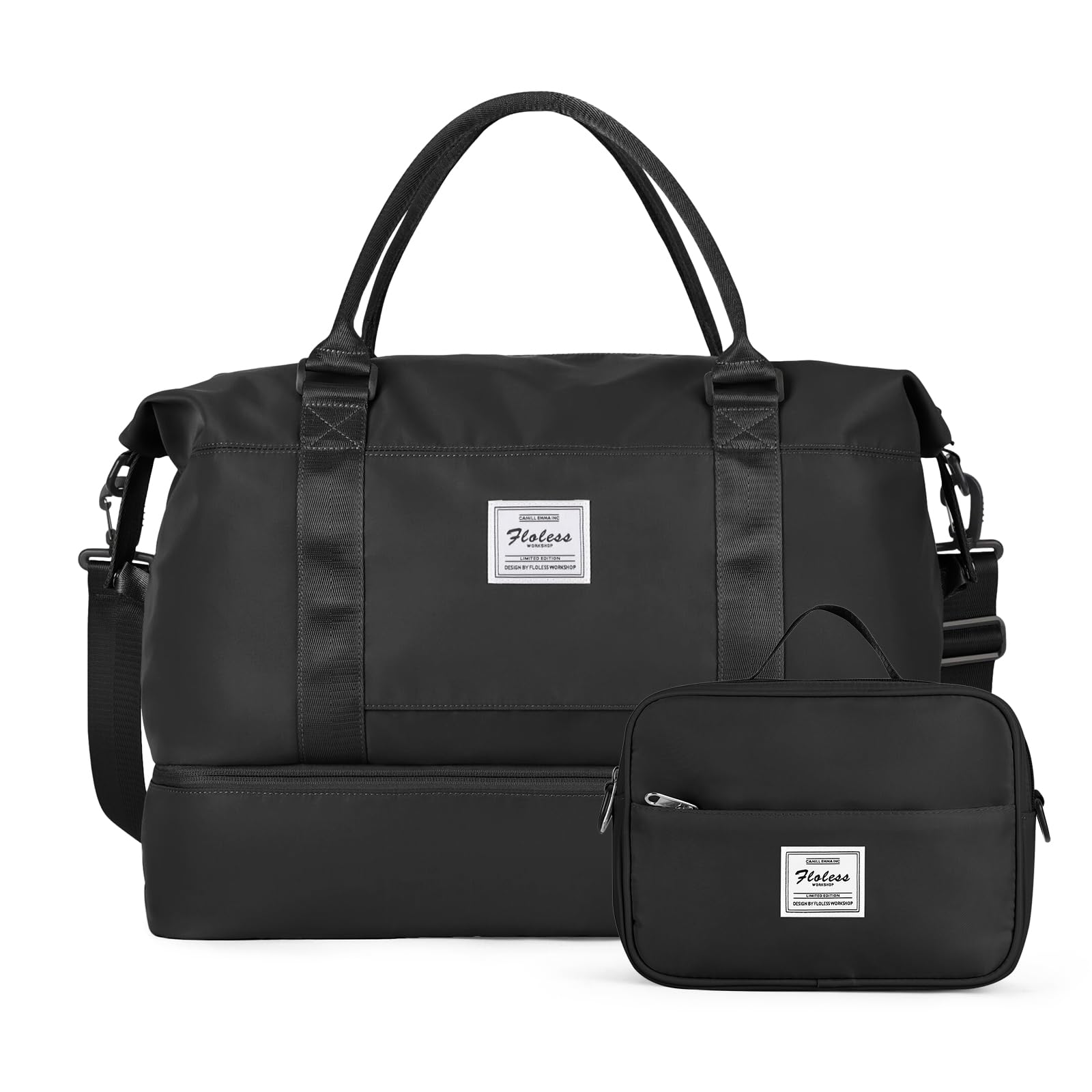 Travel Duffel Bag with Shoes Compartment, Overnight Weekender Bags for Women, Carry on Personal Item Travel Set