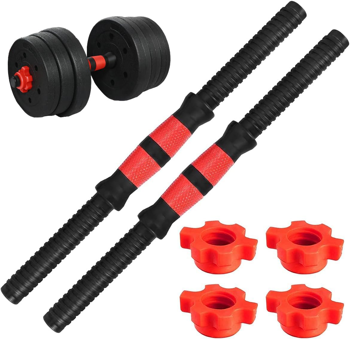 Barra Di Collegamento 30 Cm Per Manubri Ø25 Mm – Trasforma 2 Manubri In Un Bilanciere Unico, Impugnatura Antiscivolo
