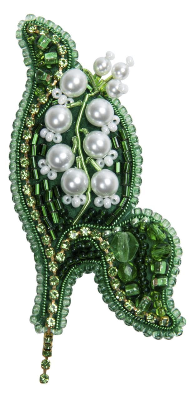 Crystal Art Beadwork kit for Creating Brooch Lily of The Valley BP-343C