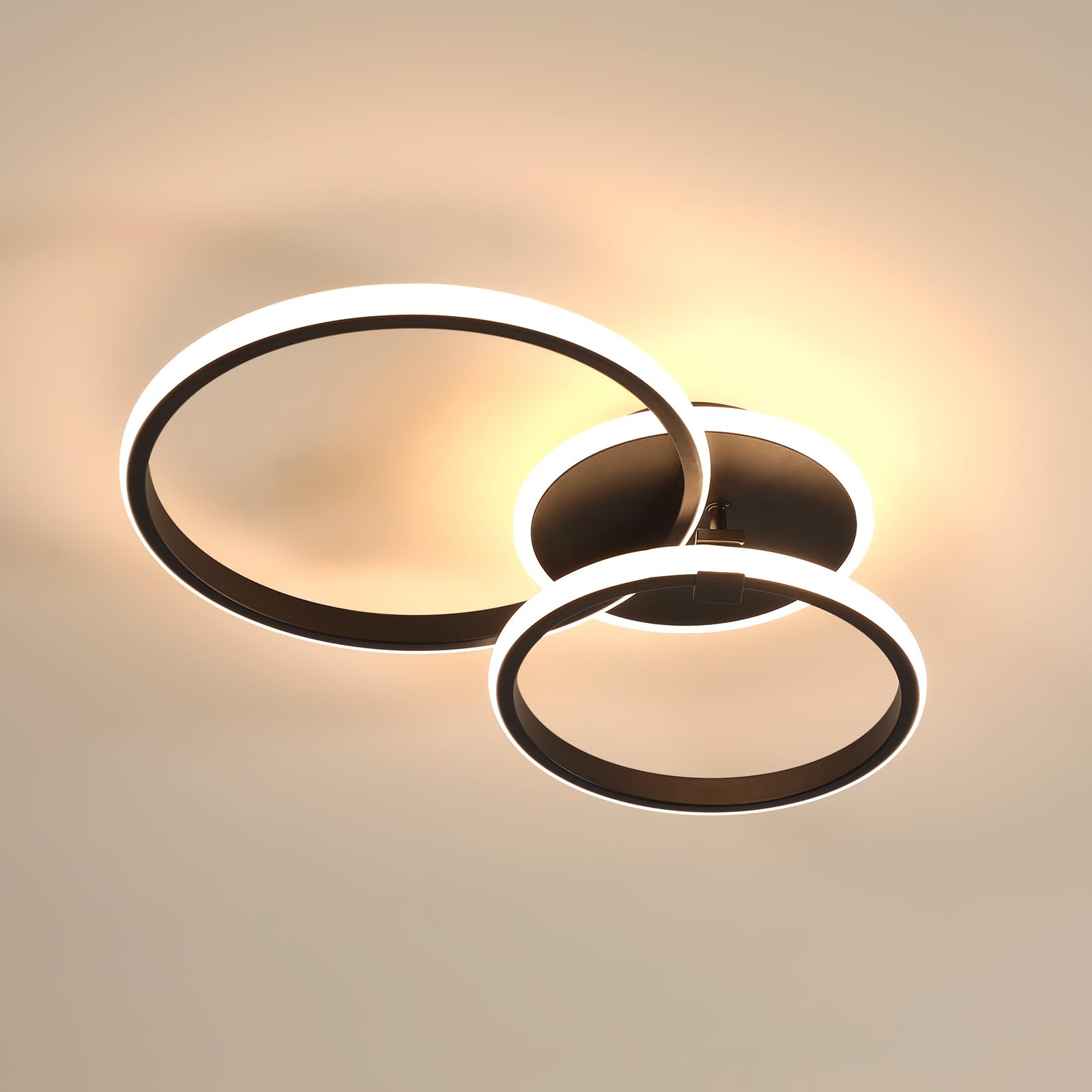 DELIPOP Plafonnier LED, 42W 4725LM Rond Lampe de plafond Noir 6500K | Moderne Luminaire Plafonnier pour Salon, Chambre, Salle à Manger, Cuisine