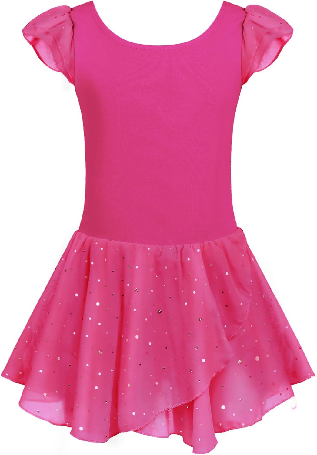 Arshiner Girls Ruffle Sleeve Ballet Dance Dress Tutu Skirted Leotard