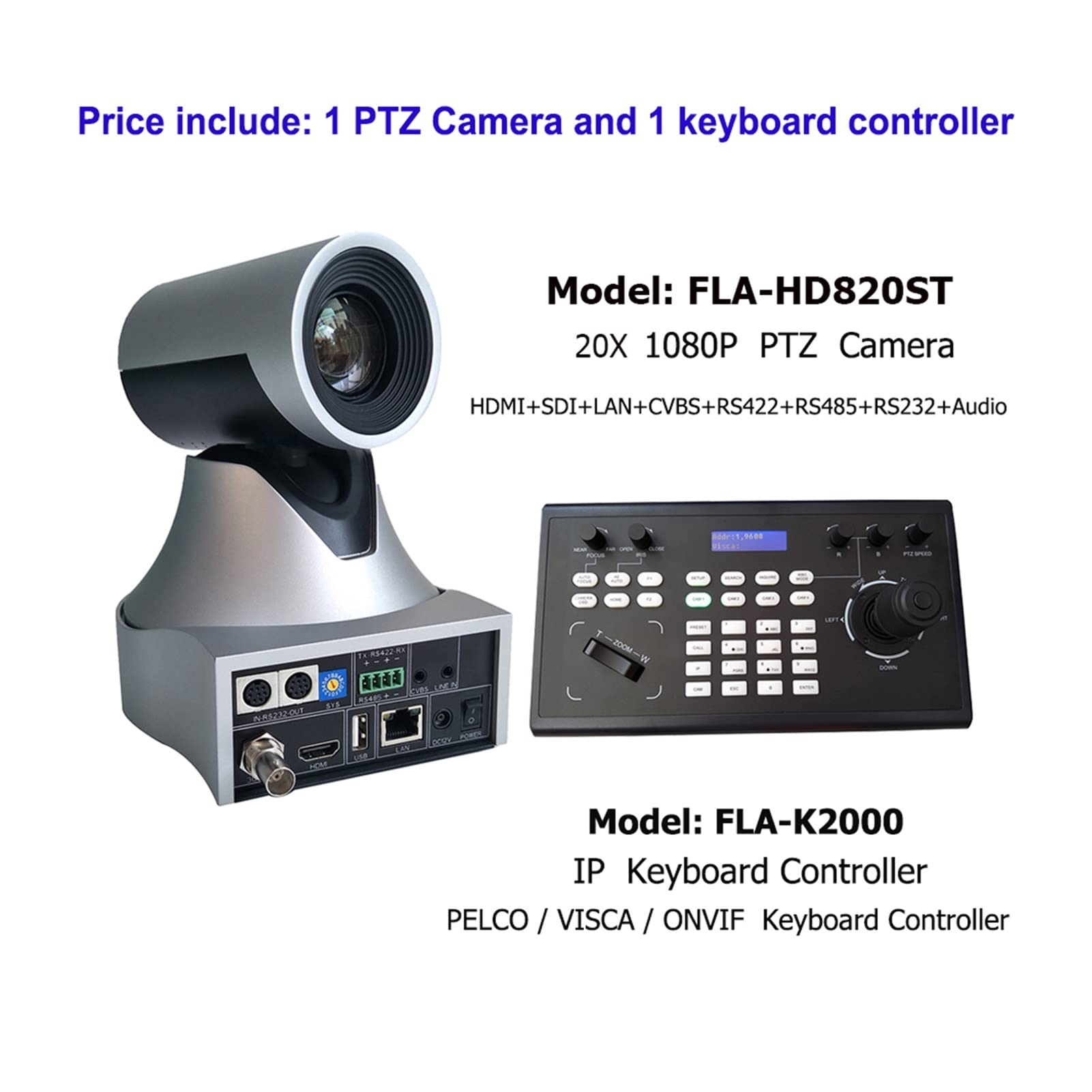 Webcam Sistema de videoconferencia 20x Cámara de zoom 4d IP Controlador de teclado de joystick for transmisión de conferencias en vivo