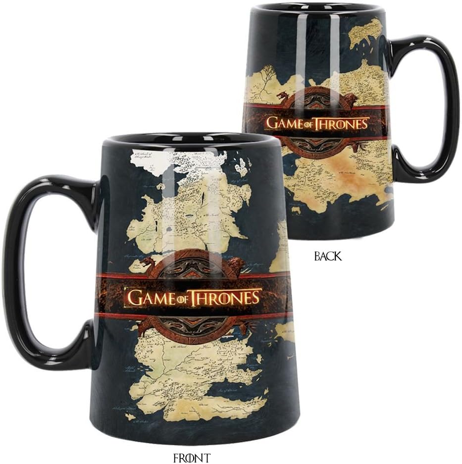 Ceramic Legends of the Swords Game of Thrones Dragon Mug Tankard Sigil Map