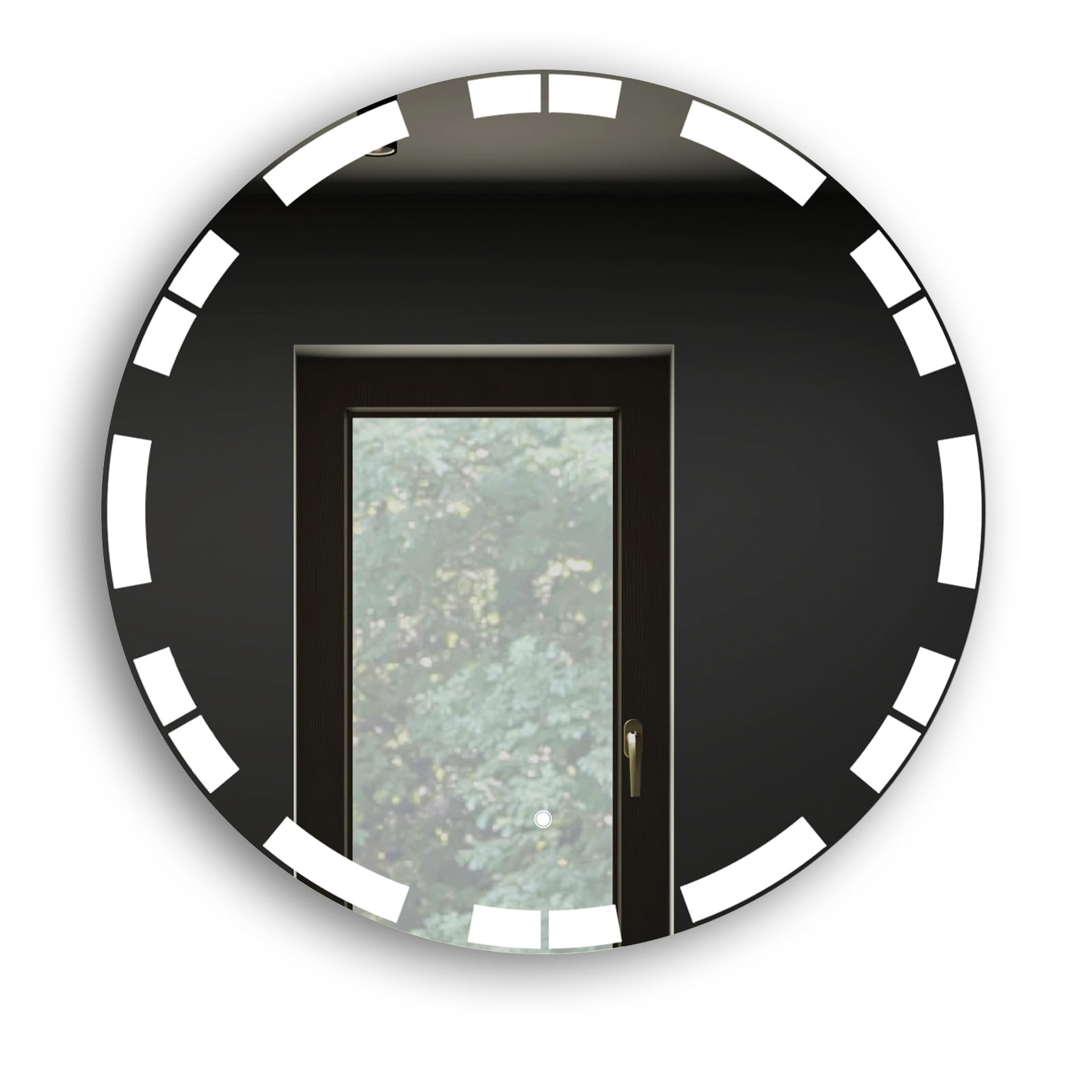 FORAM Badspiegel mit Beleuchtung - Spiegel Rund - 65x65 - Wandspiegel Nach Maß - Runder Spiegel auf Individuelle Bestellung Gefertigt - Modernes Design - Ohne Rahmen