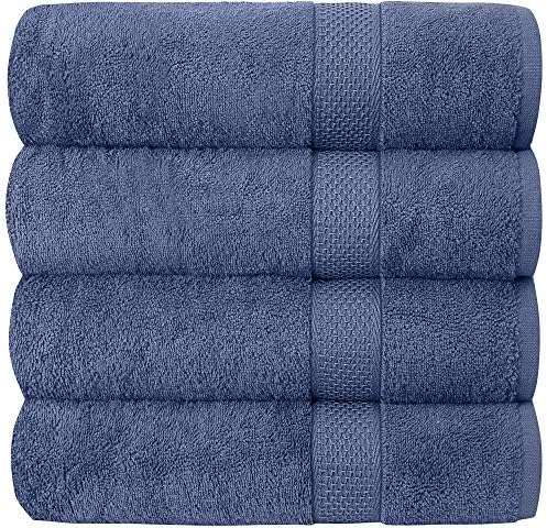 Pleasant Home Bath Towel Set | 4 Pack | Quality, 100% Cotton, 500 GSM, Lightweight, Durable  (Violet | 32 x 55In | 80x140cm),