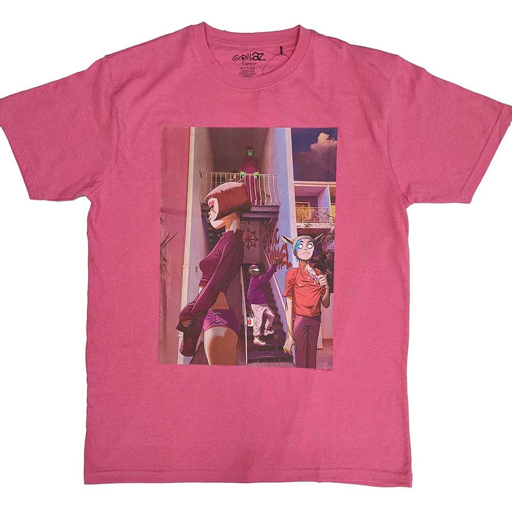 Rock Off officially licensed products Gorillaz The Static Channel T Shirt M Pink
