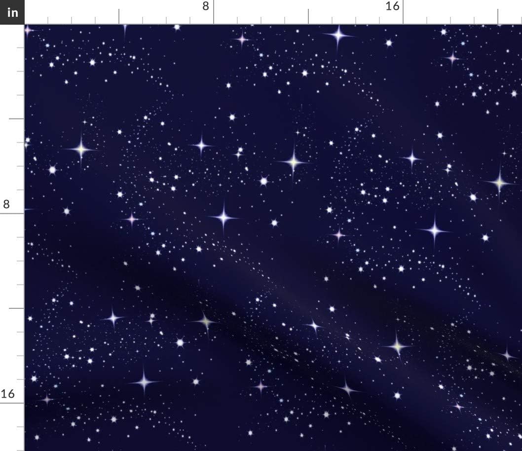 Spoonflower Fabric - Galaxy Astronomy Constellations Summer Sky Winter Printed on Petal Signature Cotton Fabric by The Yard - Sewing Quilting Apparel Crafts Decor