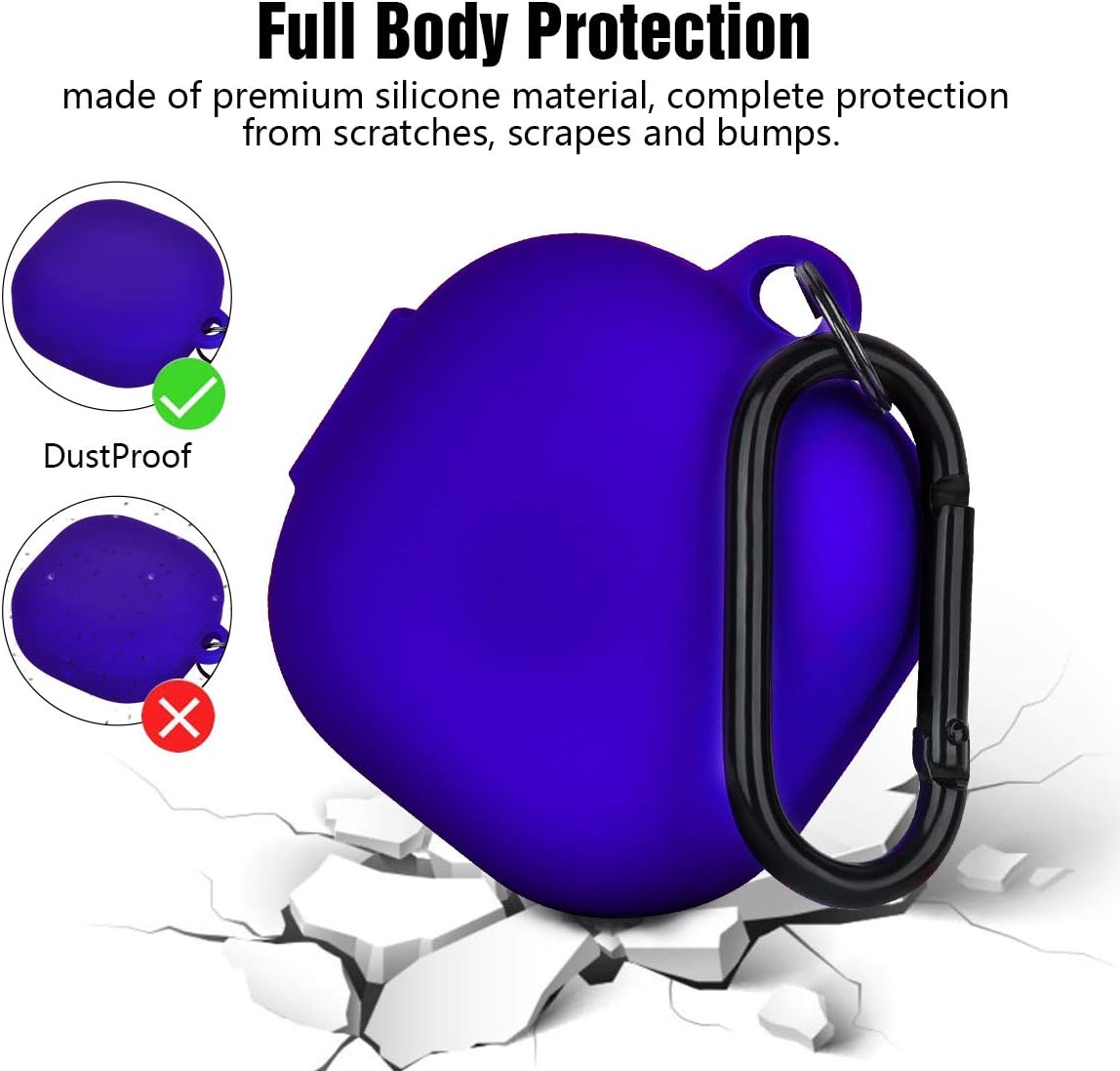 AIRSPO Silicone Case Compatible with Samsung Galaxy Buds 2 Pro/Galaxy Buds 2/ Galaxy Buds Pro/Galaxy Buds Live Case (Cobalt Blue) image 5