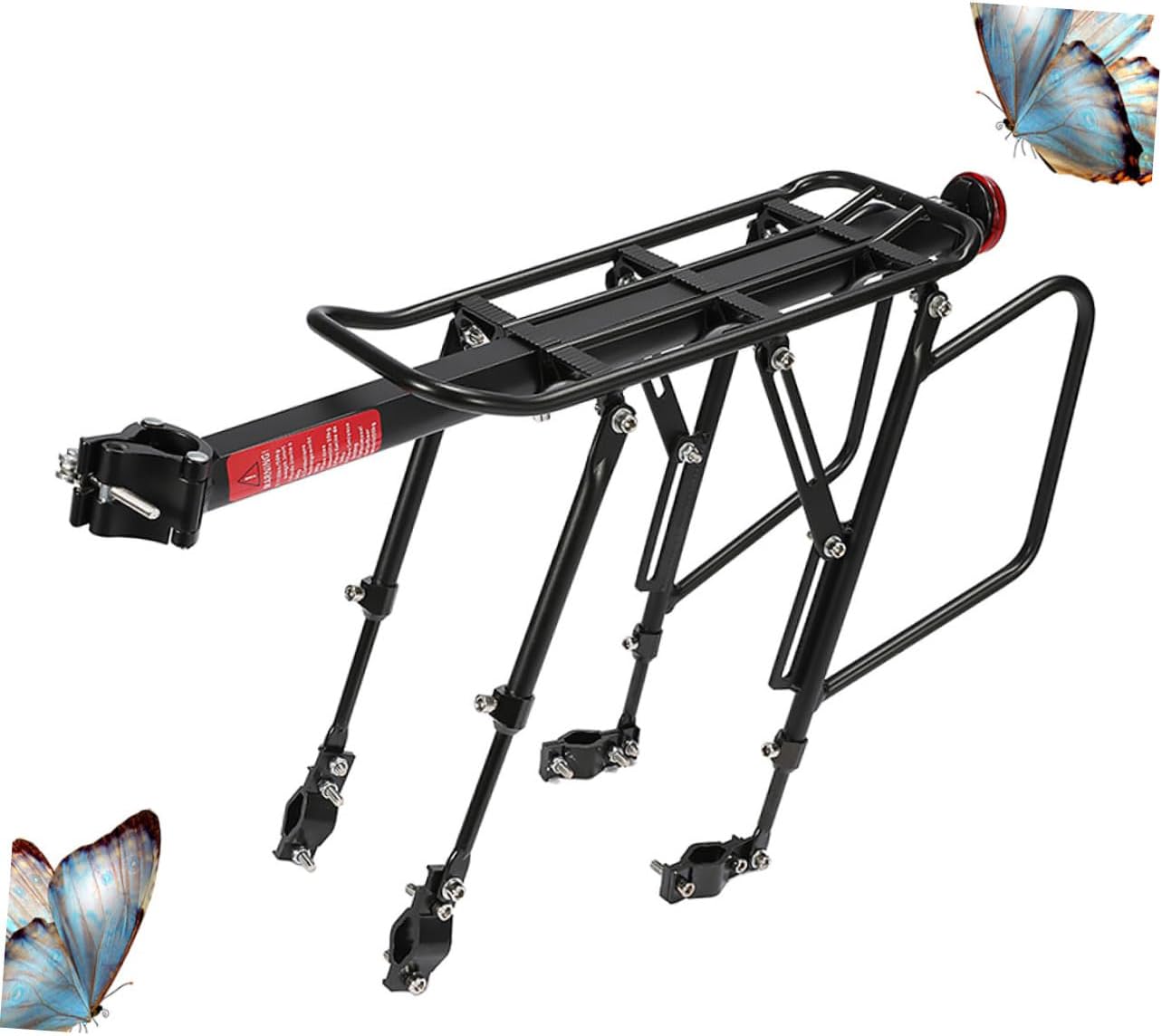 Totority Quick Release Aluminum Alloy Rear Shelf for Bike Mountain Bike Rack with Reflective Lights