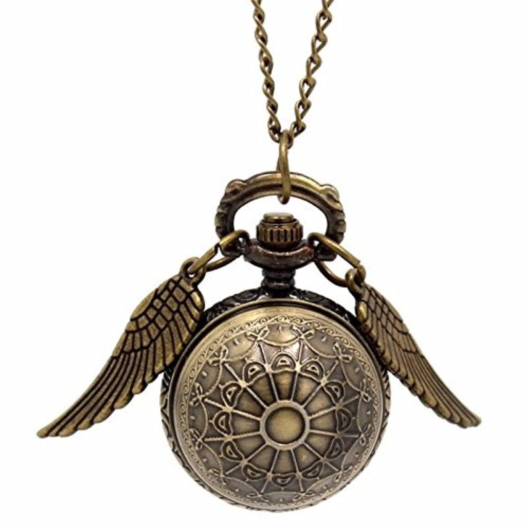 RVM Jewels Golden Harry Potter Inspired Snitch Ball With Wings Round Dial Analogue Antique Pocket Watch Pendant with Bronze Necklace (B0BYNR5V7V) Amazon Price History, Amazon Price Tracker