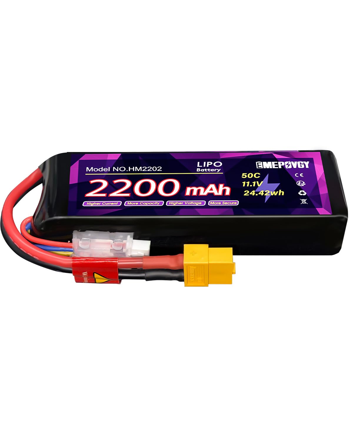 Amazon.co.jp: EMEPOVGY リポバッテリー11.1V 2200mAh 50C 3S Lipo