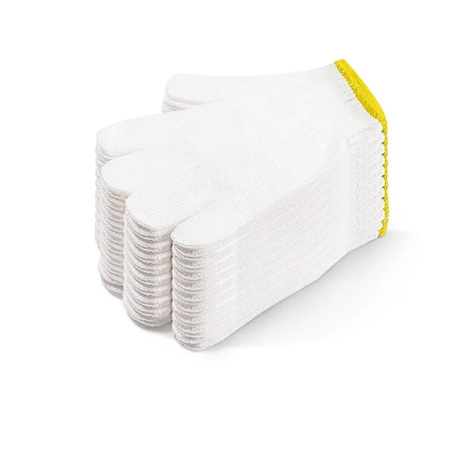 Baumwollhandschuhe Arbeitshandschuhe aus Baumwoll-Nylon-Mischgewebe | Rutschfester, verschleißfester weißer Arbeitsschutz for den Gartenbau(700G,24PCS)