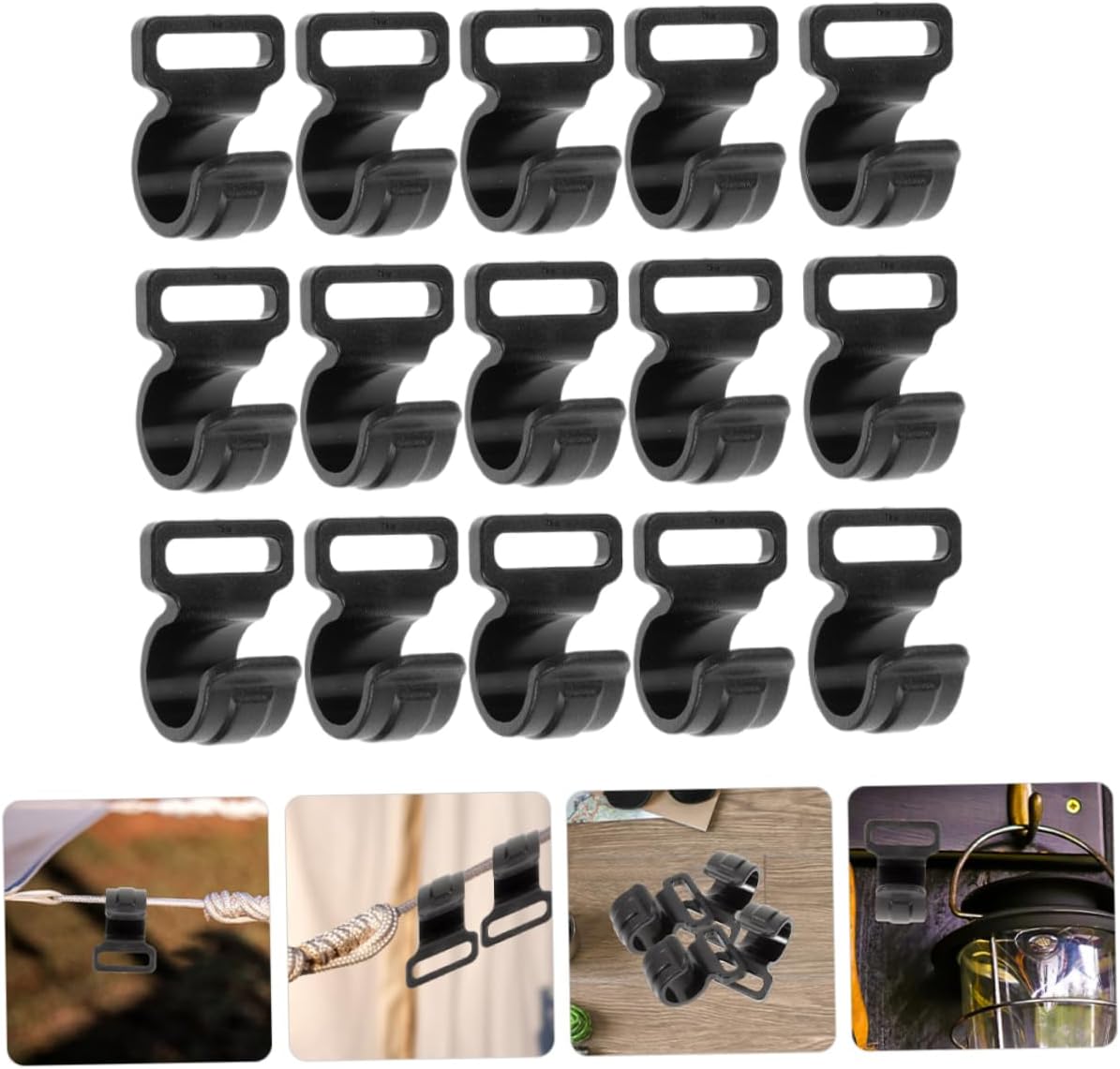 Milisten 75 Pcs Tent Accessories Tent Pole Connection Hooks Reusable Tent Hooks Storage Rack Hooks Camping Tent Clips Camping Hook Organizer Hanging Hook Outdoor Hooks Camping Tent Hooks, Blackx5pcs image 4