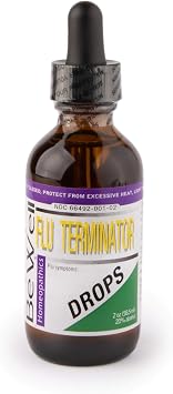 Be Well Flu Terminator Drops - A Broad Spectrum Homeopathic Flu Formula That specifically Targets Flu Symptoms Like Headache, Fever, Fatigue, and Body Ache
