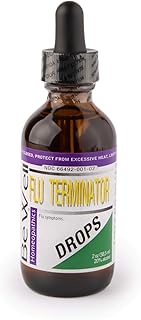Be Well Flu Terminator Drops - A Broad Spectrum Homeopathic Flu Formula That specifically Targets Flu Symptoms Like Headache, Fever, Fatigue, and Body Ache
