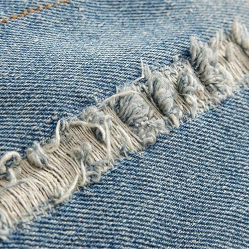 Men's Faux Fur Collar Denim Jacket Sherpa Fleece Lined Trucker Jacket Winter Ripped Jean Coat Cowboy S-6XL2