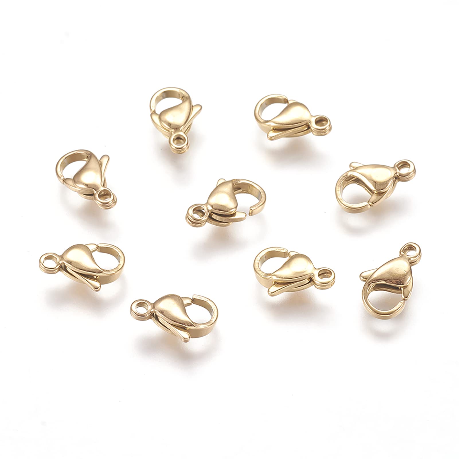 Cheriswelry 10pcs 304 Stainless Steel Lobster Claw Clasps Trigger Jewelry Clasps Chain Connectors for Bracelet Jewellery Crafts Making