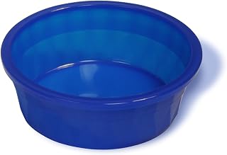 Van Ness Pets 52oz Large Crock Style Heavyweight Dog Bowl - Translucent Blue, FDA-Safe, Dishwasher Safe, Made in USA