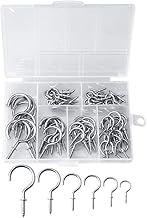 nuoshen 75 Pieces Multi-Size Ceiling Hooks,Nickel Plated Metal Screw-in Ceiling Cup Hook