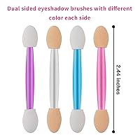 Vista 8 de Cuttte 120 aplicadores desechables de esponja de sombra de ojos de doble cara con contenedor, 2.44 pies de longitud, brochas de sombra de ojos, Negro