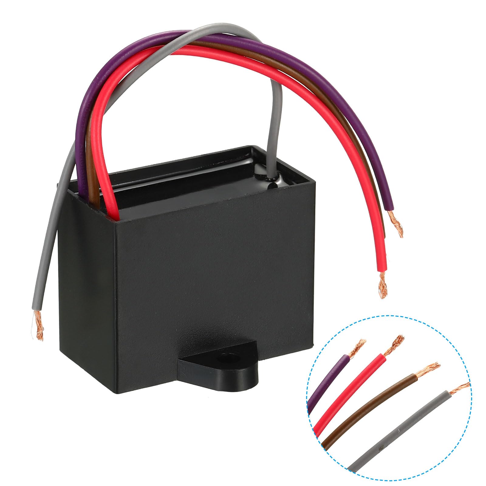 PATIKIL CBB61 Soffitto Ventilatore Condensatore, 1 set 4,5+6+5uF 250V AC 50/60HZ 4 Cavi con 3 Velocità Interruttore Ventilatore per Aria Condizionatore Ventola Motore Avviamento