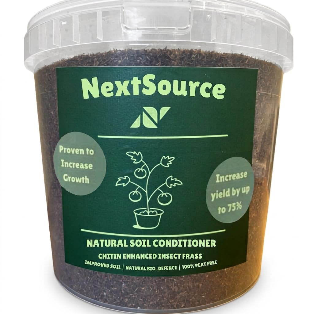Natural Soil Conditioner & Improver | Organic Plant Food | For Larger Plants & Bigger Yields | Peat Free & Sustainable Chitin Enhanced Frass (2kg with Reuseable Bucket)