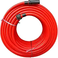 Mangueira Siliconada 15 Metros Alta Pressão, 2mm, 1/2 Polegadas, Laranja, para Lavar Carro, Casa e Quintal com esguicho rotativo e conector de torneira completa para o dia a dia