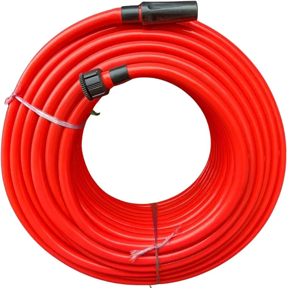 Mangueira Siliconada 15 Metros Alta Pressão, 2mm, 1/2 Polegadas, Laranja, para Lavar Carro, Casa e Quintal com esguicho rotativo e conector de torneira completa para o dia a dia