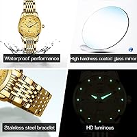Vista 6 de OLEVS Reloj automático de mujer con diamantes mecánico de cuerda automática a la moda elegante reloj de pulsera luminoso impermeable de acero