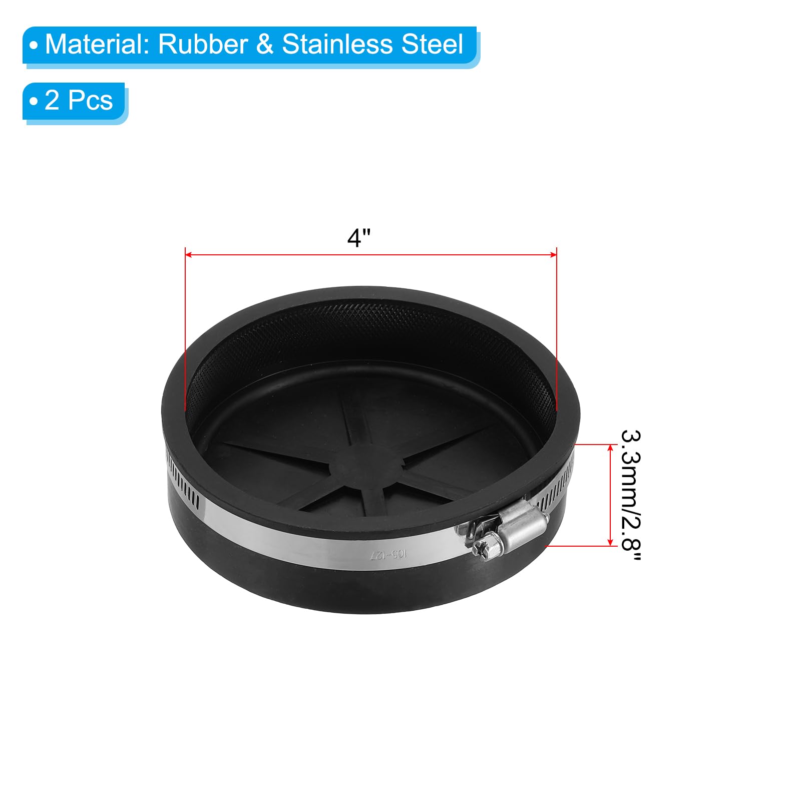 PATIKIL 4 Inch PVC Pipe Cap - Image 2
