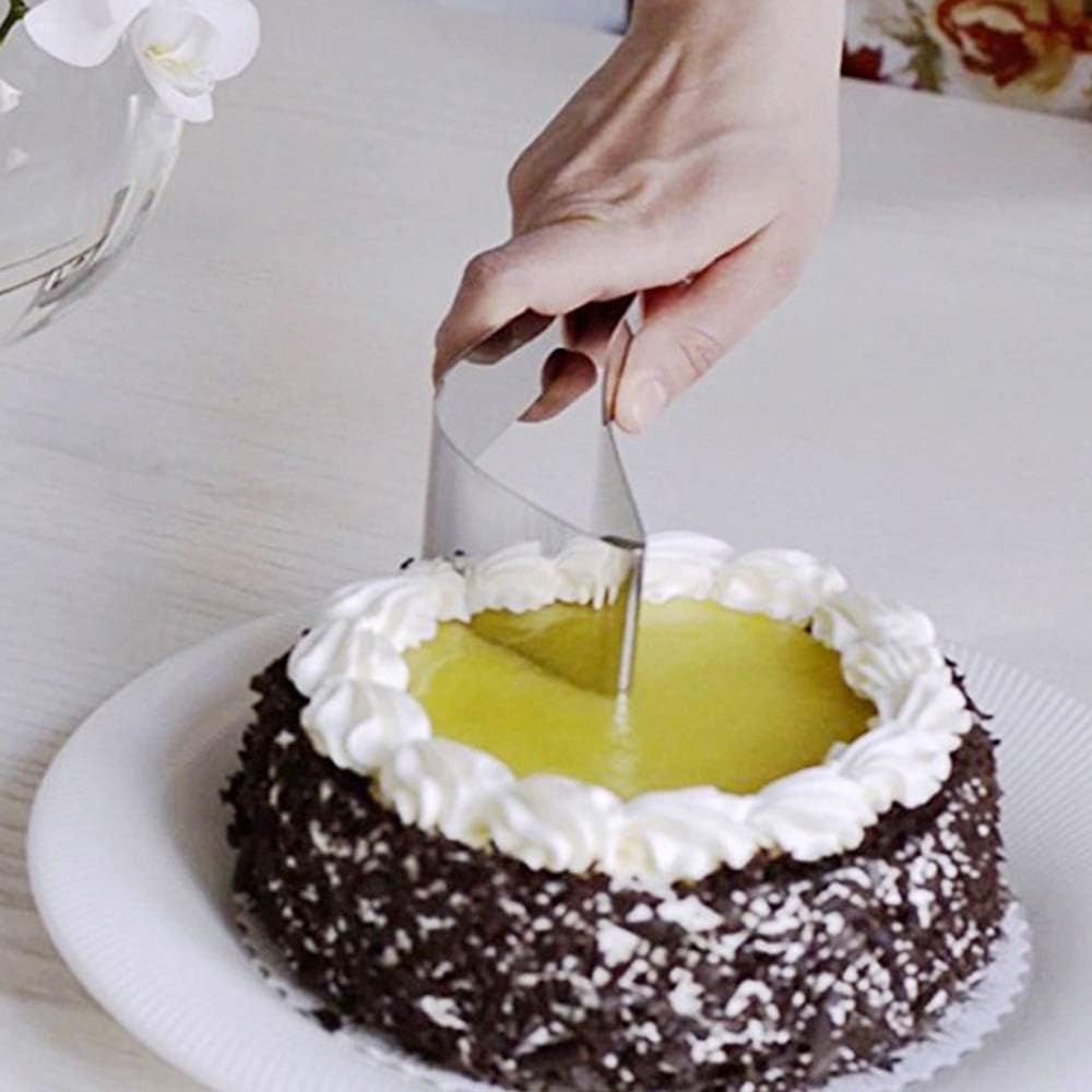 Cake slicer cutter,Baodanfirst 304 Stainless Steel Cake Server, Pie Knife Cake Lifter Tools,cake Pie Cutting Guider Bread Pizza Baking Knife Pastries Divider Cake Cut Clip