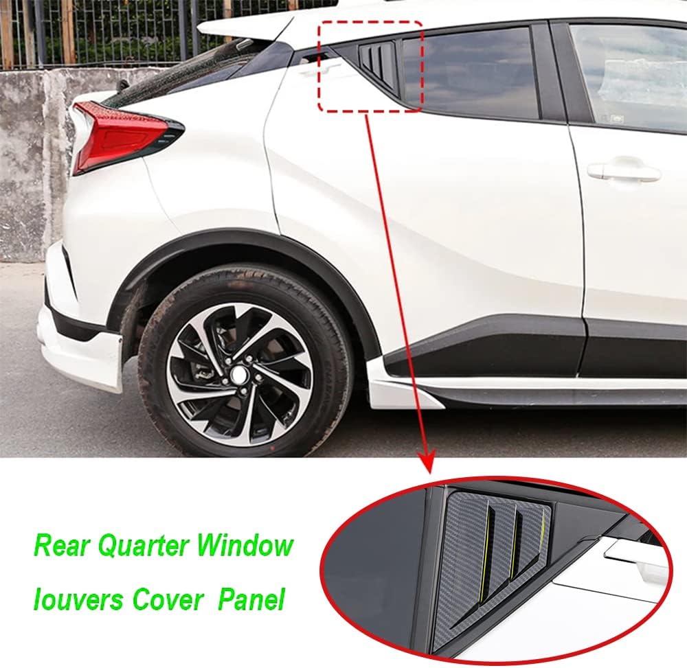 TKREENO for Toyota C-HR CHR 2018 2019 2020 2021 2022 Rear Side Window Louver Decorate Cover Rear Air Vent Blinds Covers Auto Accessories (Carbon Fiber Color)