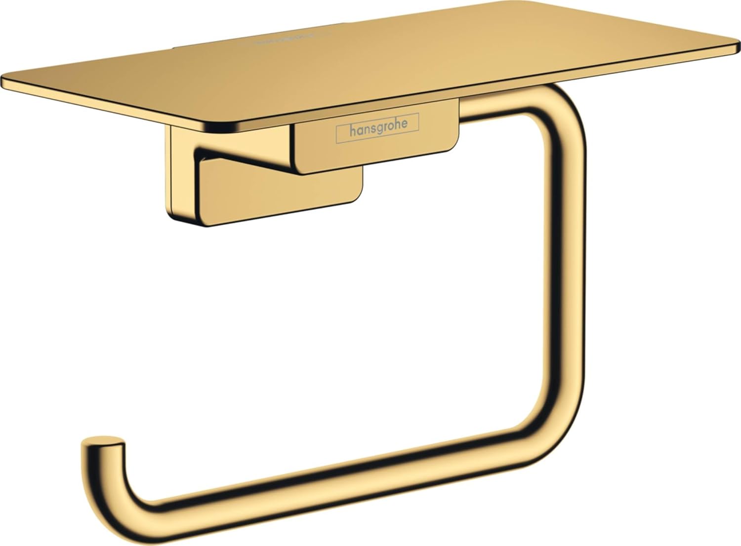 hansgrohe AddStoris Roll holder with shelf, polished gold-optic, 41772990