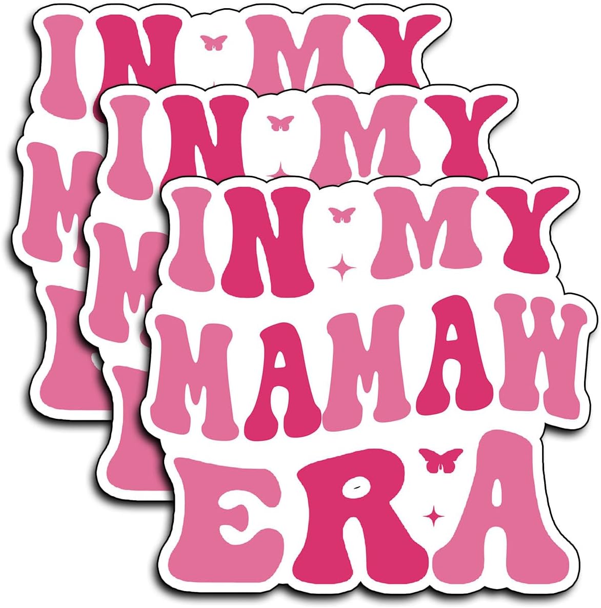 (3Pcs) in My Mamaw Era Sticker Mothers Day Quote Funny Mama Aesthetic Gifts Present Waterproof Vinyl Decal for Kindle Water Bottle Bumper Car Hard Hat Phone Laptop Inspirational Appreciation - 3x2.9