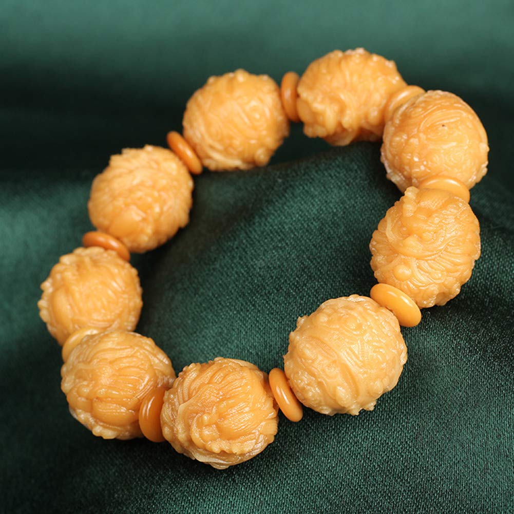 Bracciale con Perline di Buddha Meditazione Buddista tibetana con Intaglio Dio della ricchezza/Pi Yao/Pi Xiu Modello Bracciale Rigido Gioielli Unisex, San Valentino