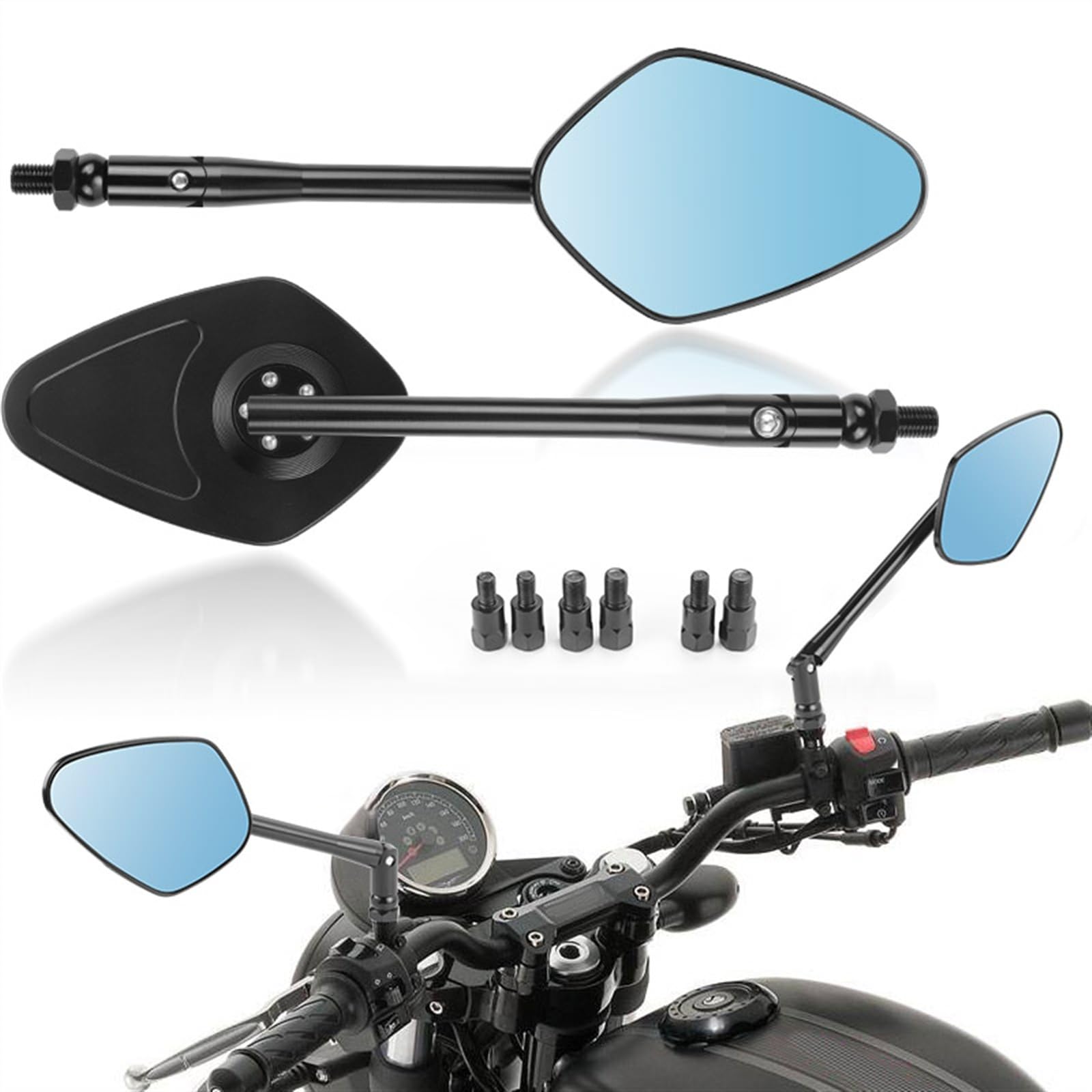 Espejo Retrovisor Lateral Motocicleta Para CB1 Para CB92 Para CB125S CB160 Para CB300F CNC Espejo Retrovisor Lateral Trasero De Aluminio Para Motocicleta Scooter Street Bike Mirror