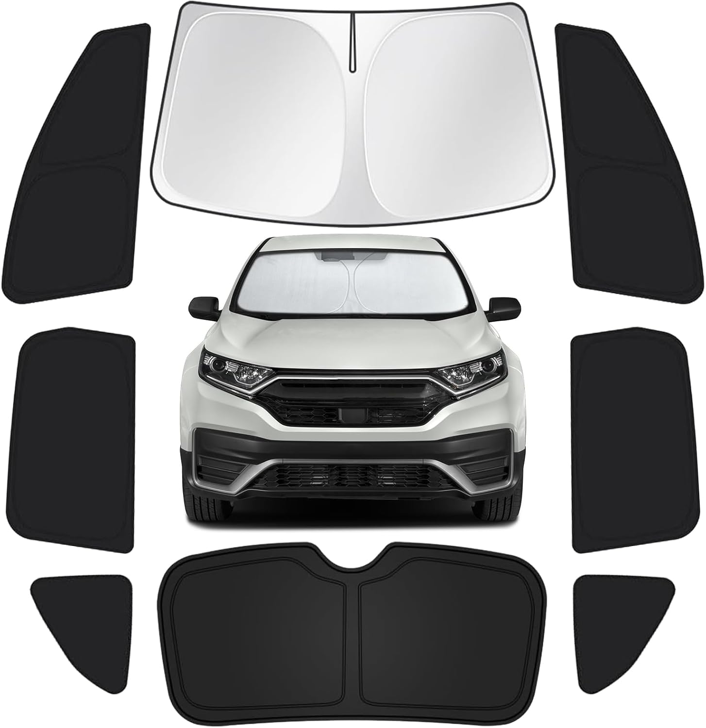 for Honda CRV 2017-2022 Car Window Shades, 8pcs Privacy Sun Shade Set for Front Windshield Side and Rear Windows, Full Window Covers Keeps Vehicle Cool for Camping Napping