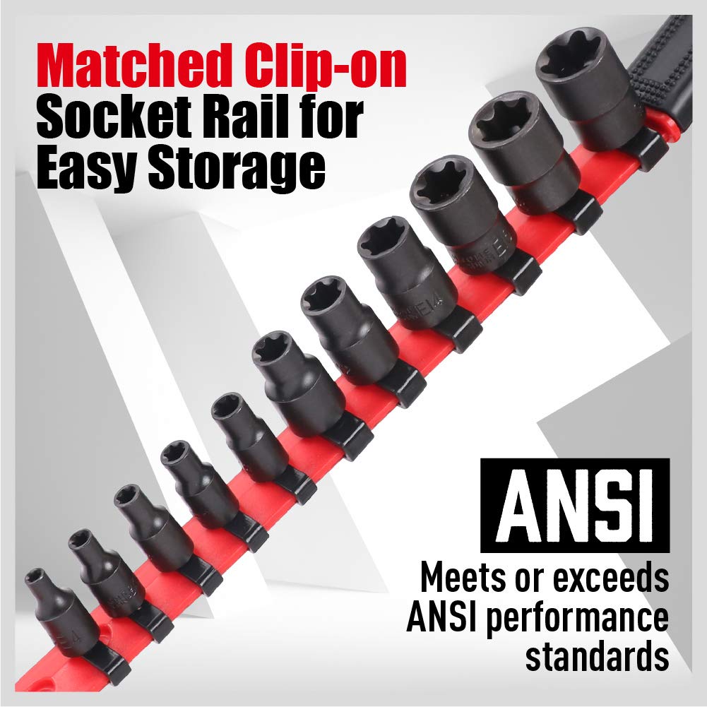 Buy SEDY 11 Pc Female External TORX Star Socket Set with Red Single