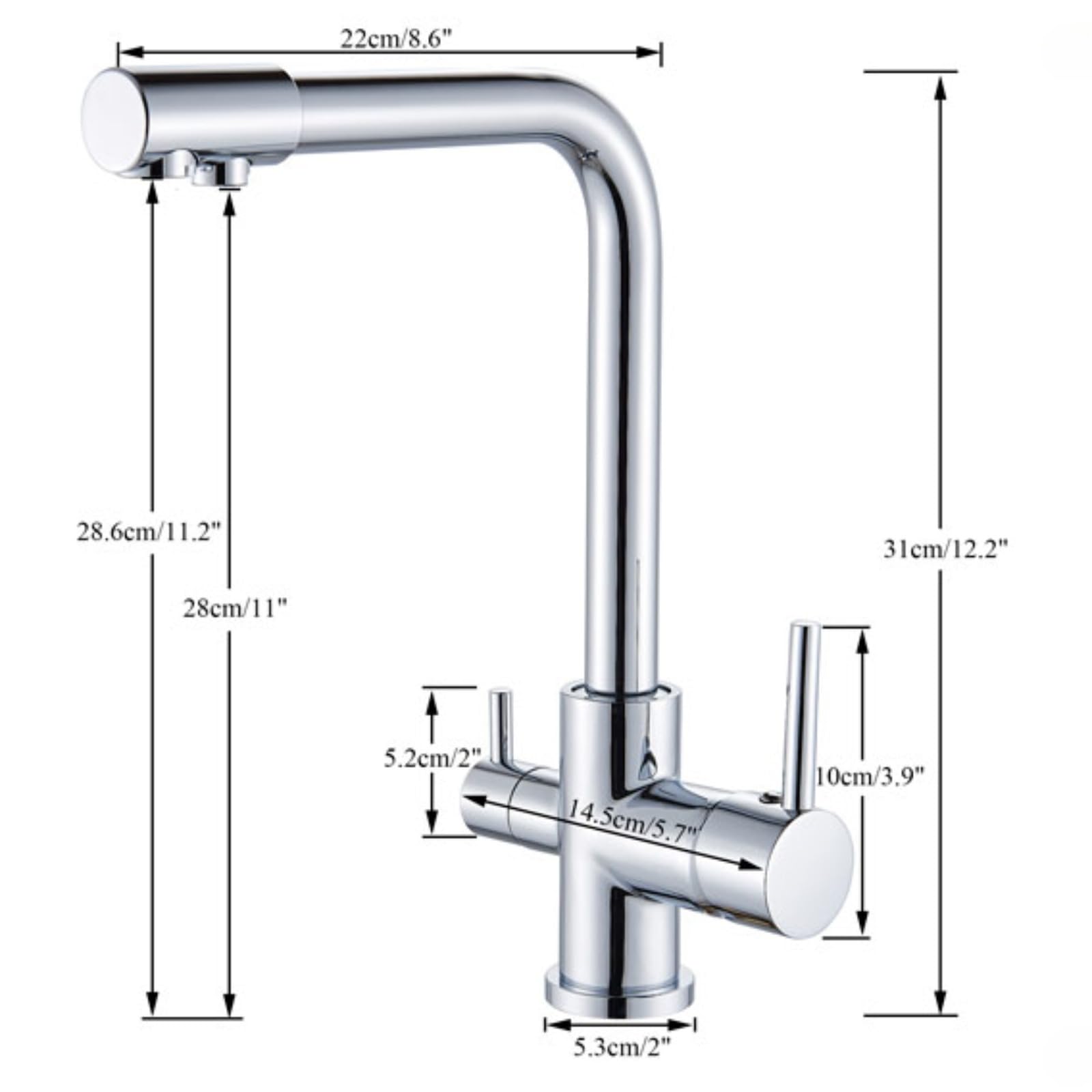 TTDGYYXW Filtro de Agua Grifo de Cocina Cromado Grifo para Beber grifos giratorios con función de purificación para grúas mezcladoras de Fregadero