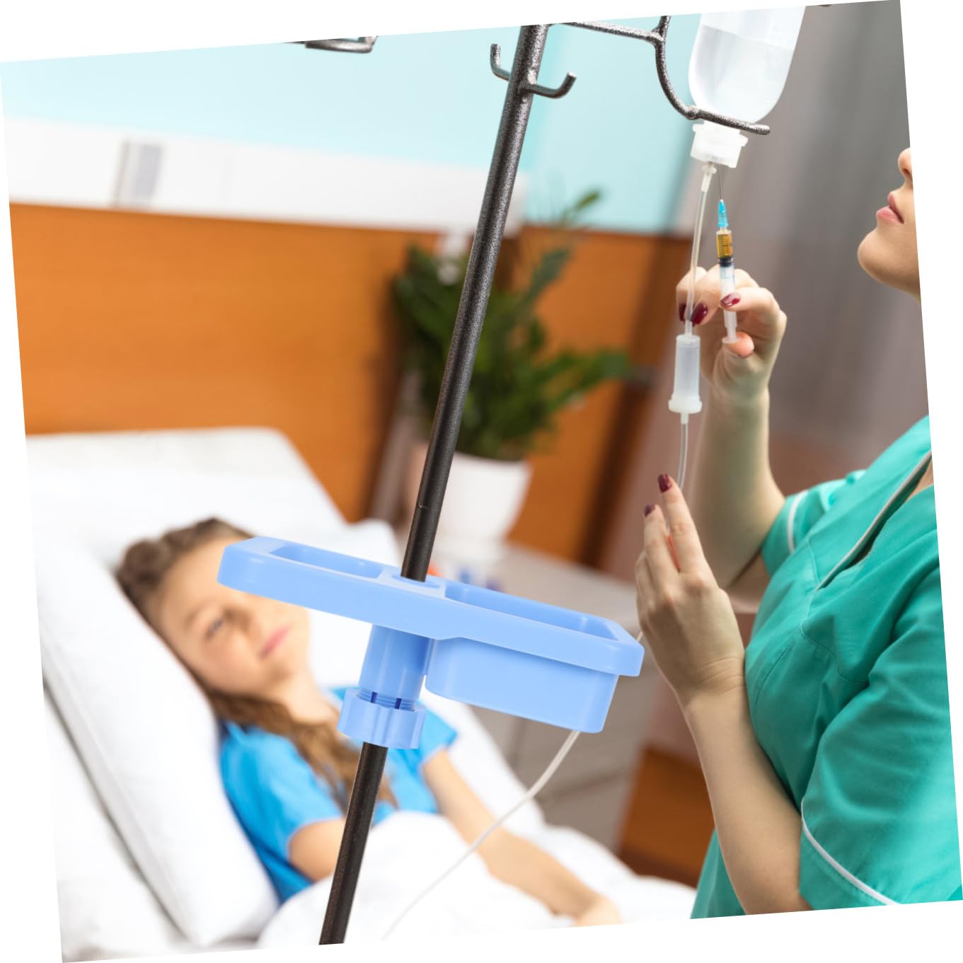 Fusion Stand Accessory Storage Tray for Drip Poles Plastic Plate Holder Supplies