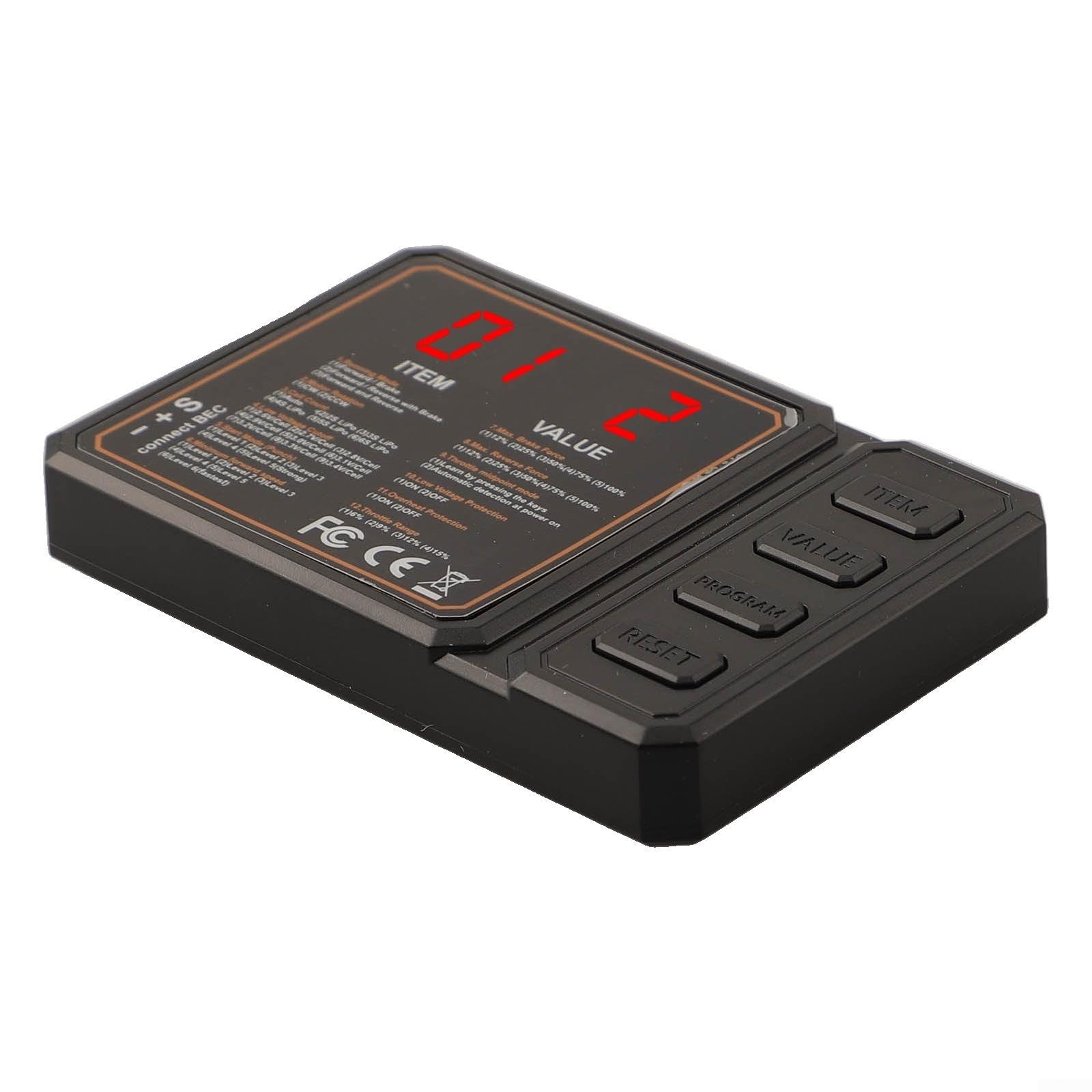ESC Scheda di Programmazione per 10 RC Auto Brushless ESC 45A 60A, Programmatore Digitale con Display a LED, Freno Regolabile per, Compatibile con