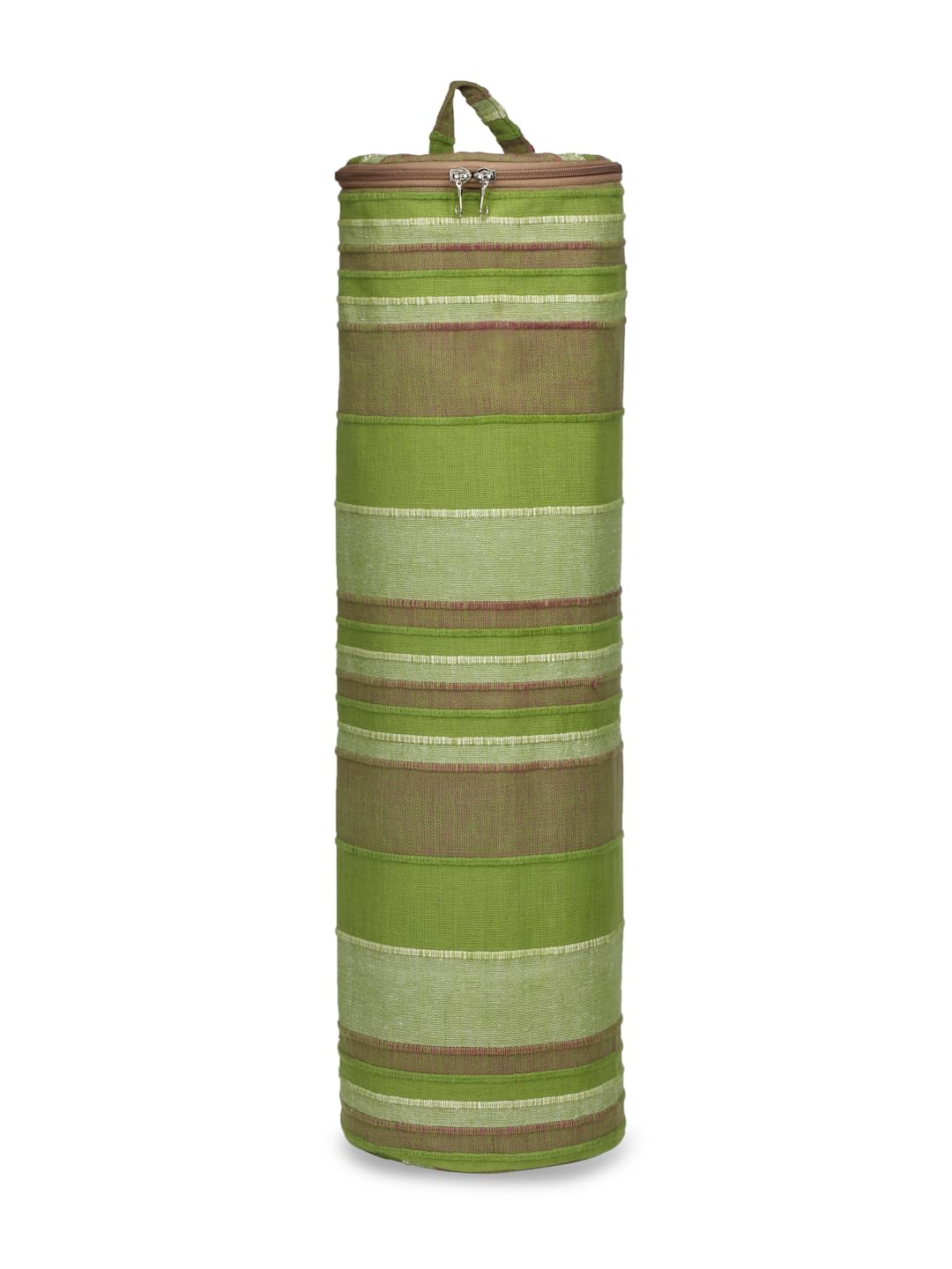Anekaant Eco - Friendly Crocodile Green & Multi Cotton Canvas Striped Yoga Bag-picture-10