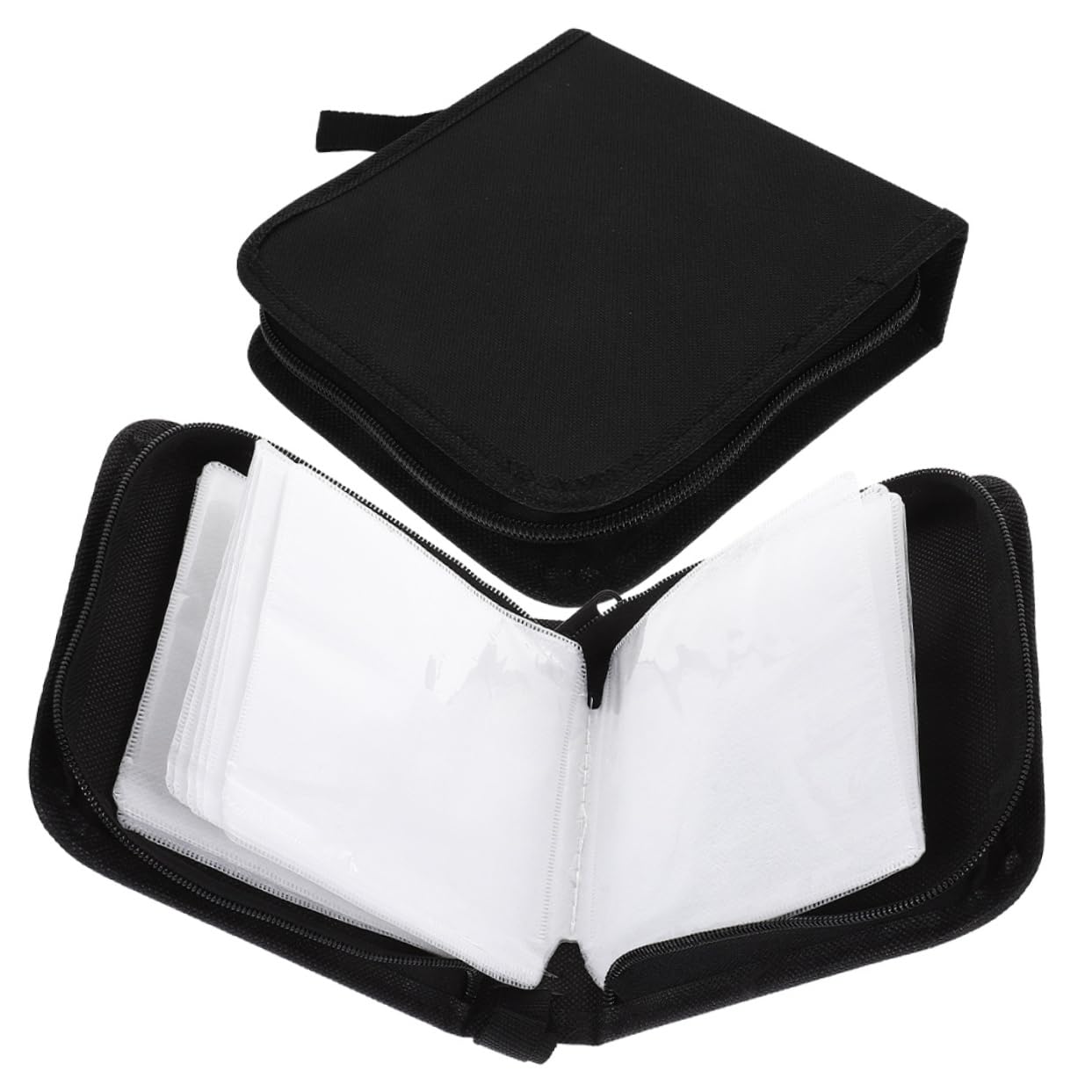 PRETYZOOM 5 Set Di Custodie Porta-dvd Da Viaggio Con Capacità Di 40 Con Cerniera Liscia Raccoglitore Portatile 2 Pezzi*5
