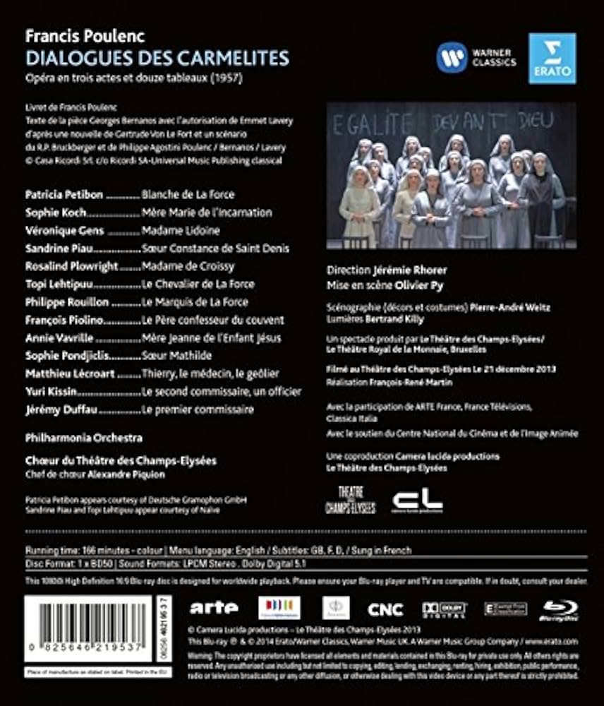 (未使用･未開封品)　Dialogues Des Carmelites [Blu-ray] [Import] 7z28pnb Amazon.com: Poulenc: Dialogues Des Carmelites : Anne-Sophie