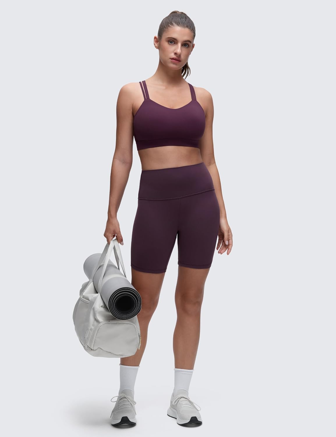 CRZ YOGA Softness Mold Butterluxe D/DD Cup Longline Sports Bras for Women - Supportive Double Straps Cross Back Yoga Top - Image 4