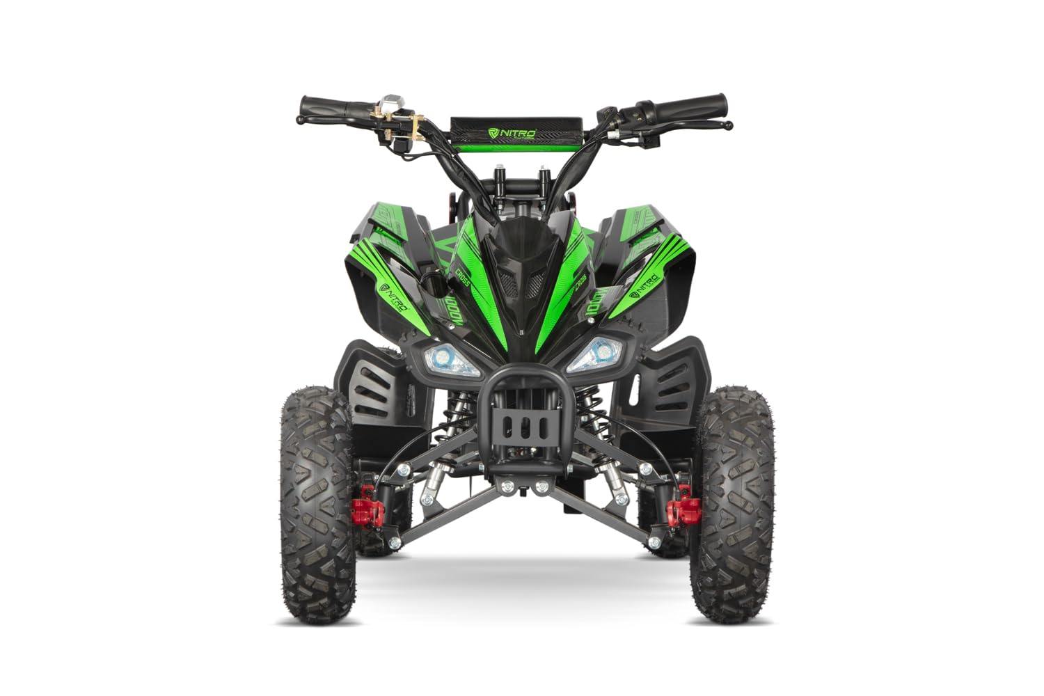 Eco Python Cross 1000W 36V Mini Kinderquad 6 Zoll Elektro Quad LED Drossel Rückwärtsgang Ladeanzeige (Rot)