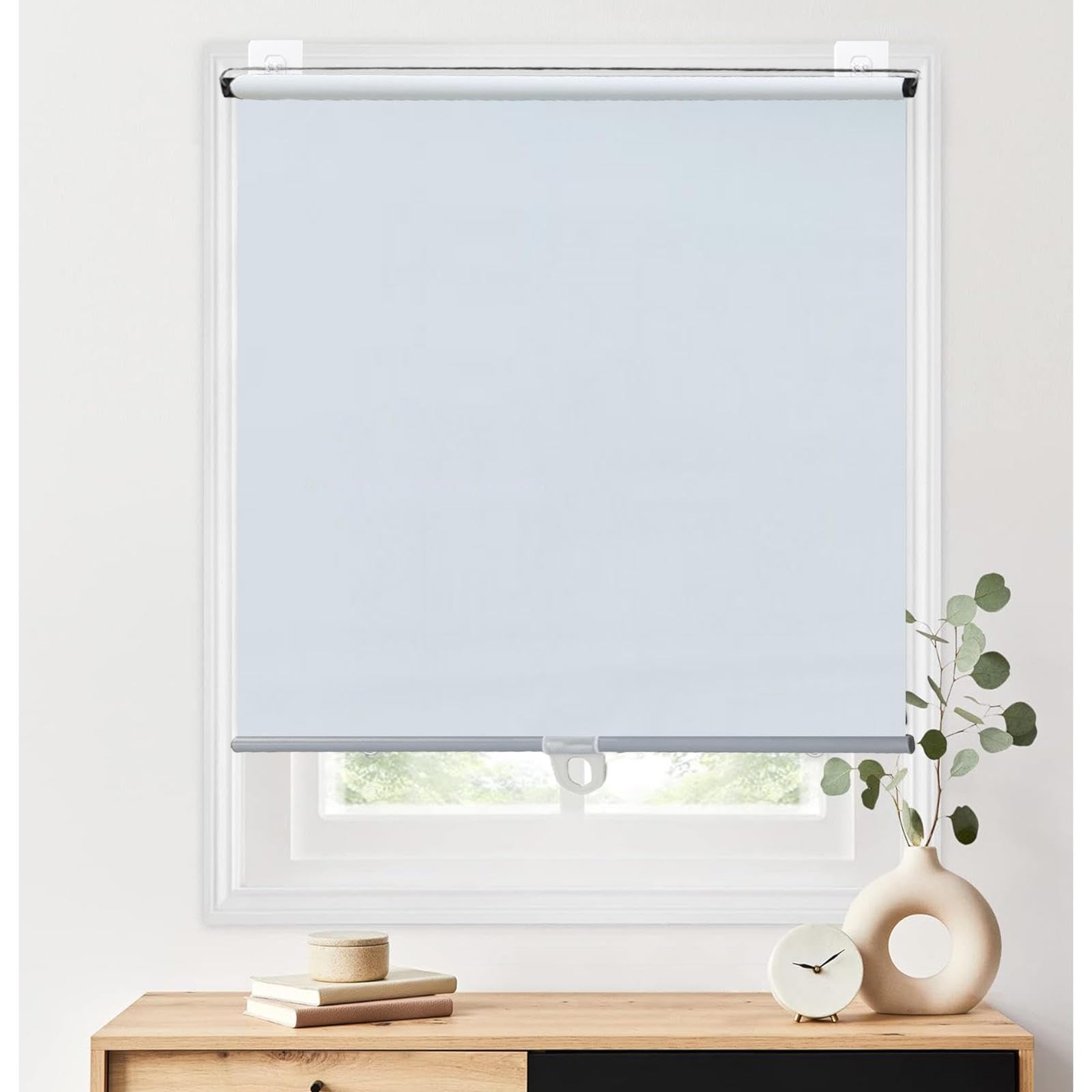 Rouleau occultant sans perçage thermique et temporaire Disponible en 40-120 cm Blanc 110 x 200 cm