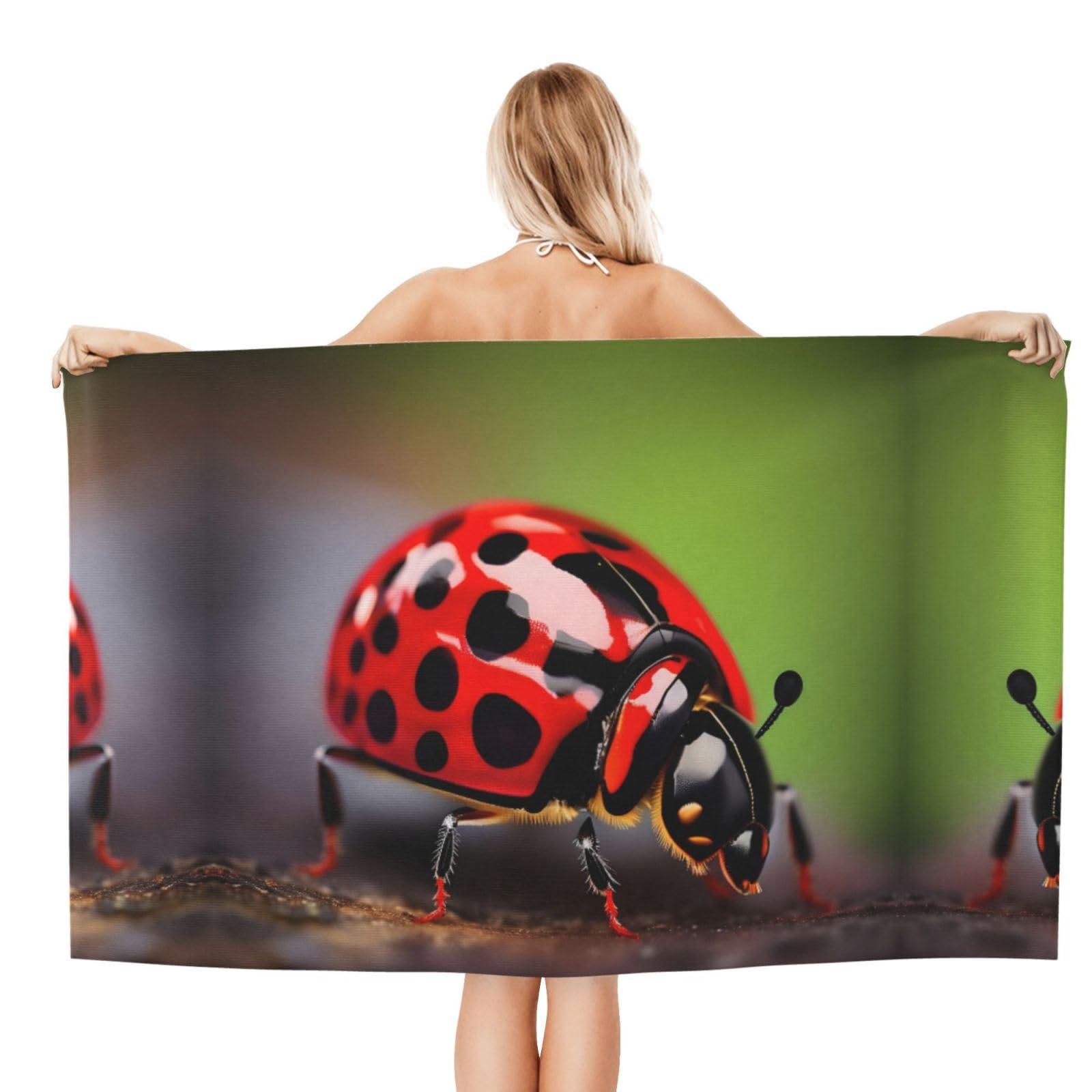 タオル 123456 Amazon｜NEZIH レッドてんとう虫柄プリントマイクロファイバービーチ